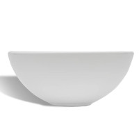 Produktbild för Handfat med blandare keramik rund vit