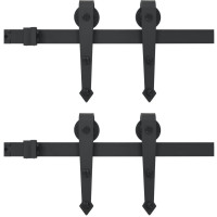 Produktbild för Skjutdörrsbeslag 2x183 cm stål svart