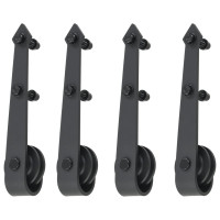 Miniatyr av produktbild för Skjutdörrsbeslag 2x183 cm stål svart