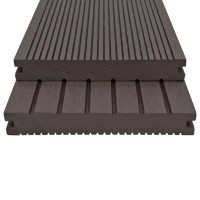 Produktbild för WPC massiva golvplattor med tillbehör 10 m² 2,2 m mörkbrun
