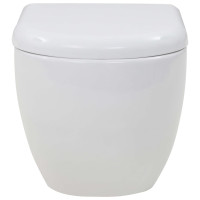 Miniatyr av produktbild för Vägghängd toalett med dold cistern keramik vit