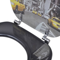 Produktbild för Toalettsitsar med lock 2 st MDF New York