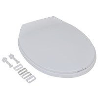 Miniatyr av produktbild för Toalettsitsar med mjuk stängning 2 st plast vit