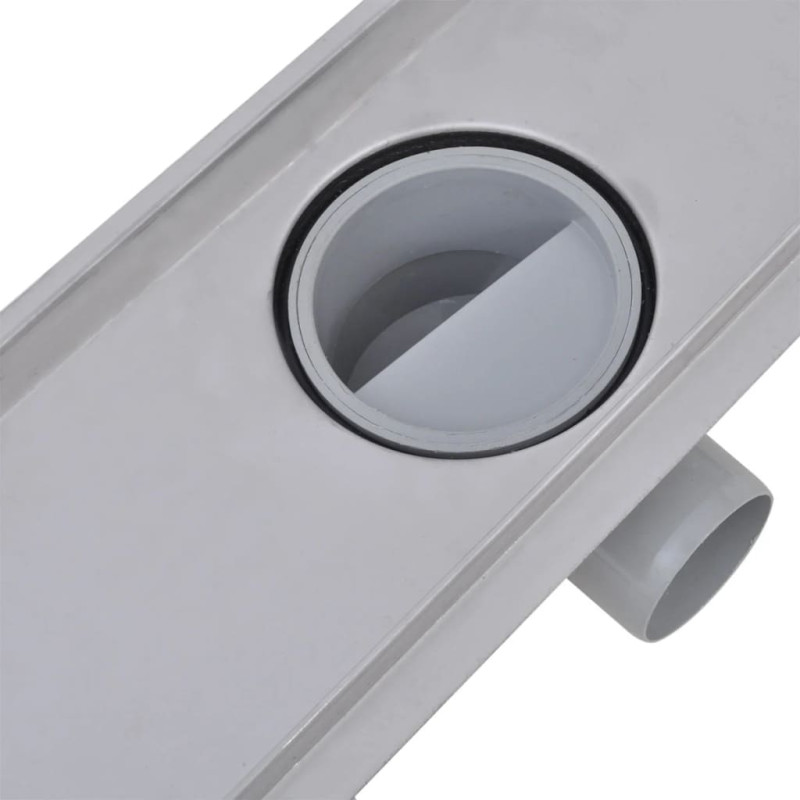 Produktbild för Avlång golvbrunn 2 st rostfritt stål 530x140 mm