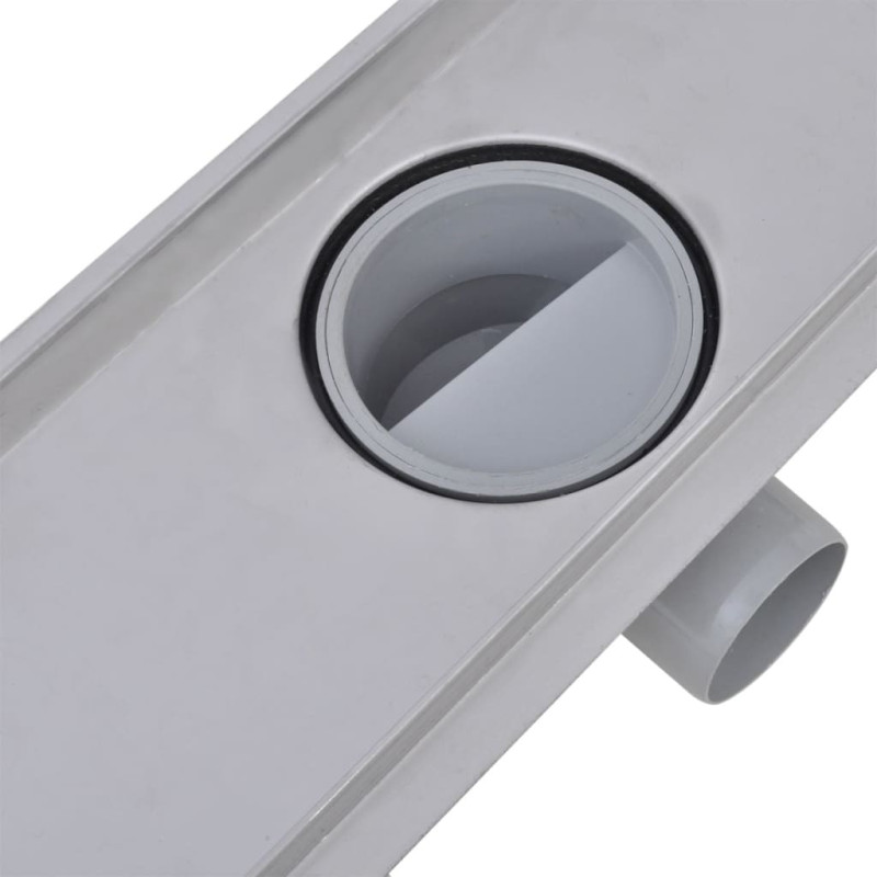 Produktbild för Avlång golvbrunn 2 st rostfritt stål 830x140 mm