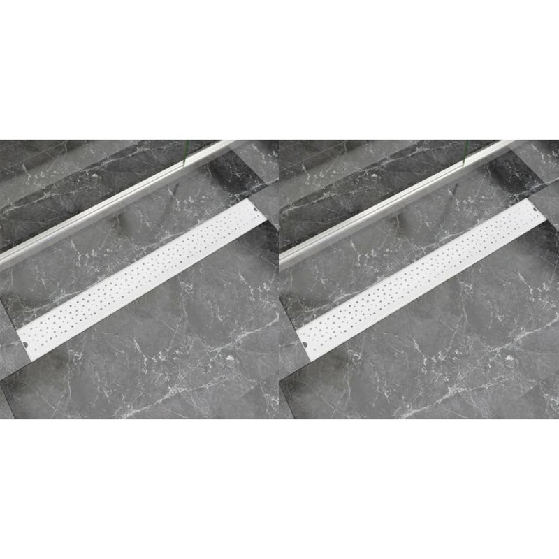 Produktbild för Avlång golvbrunn 2 st bubblor rostfritt stål 930x140 mm