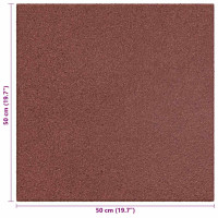 Produktbild för Fallskyddsmattor 18 st gummi 50x50x3 cm röd