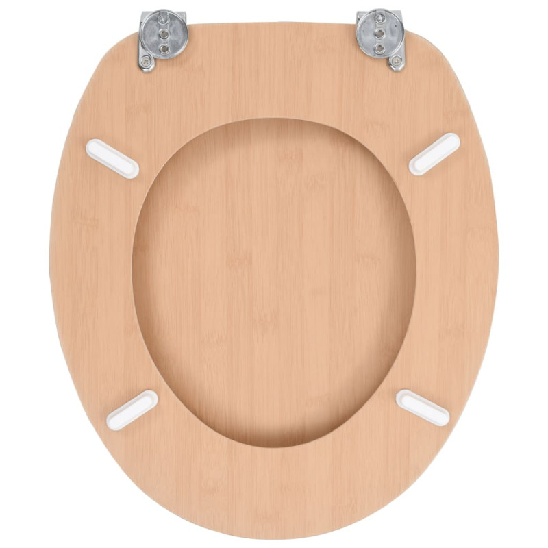 Produktbild för Toalettsitsar med lock 2 st MDF bambudesign