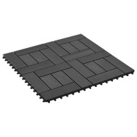 Miniatyr av produktbild för Trall 22 st 30x30 cm 2 kvm WPC svart