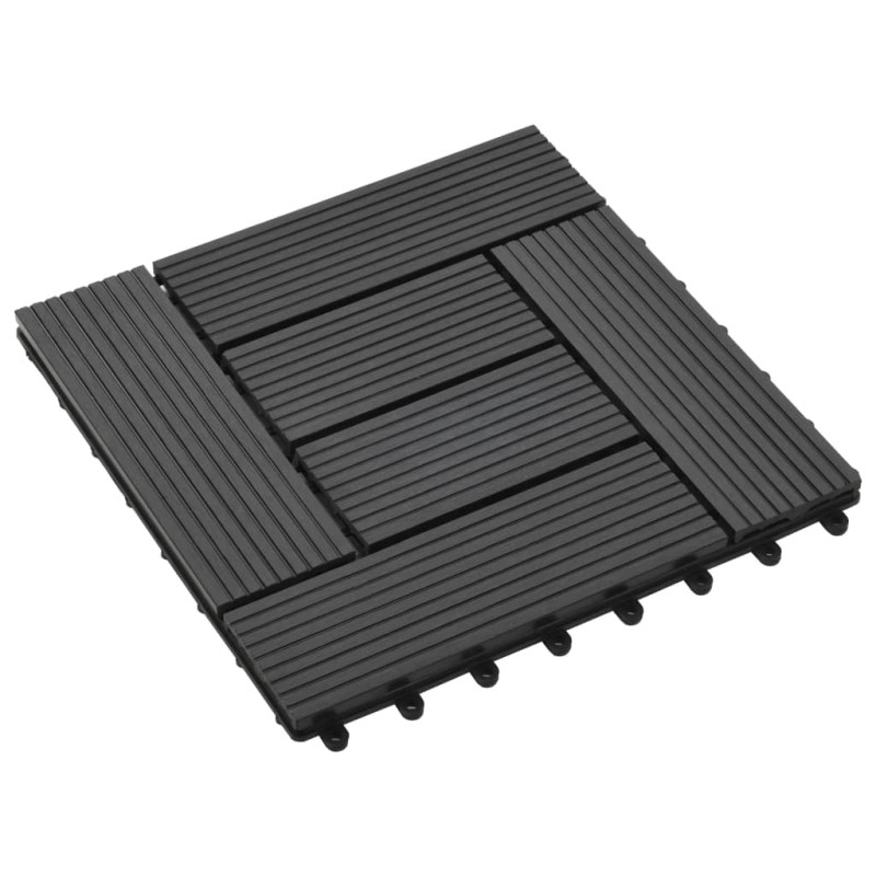 Produktbild för Trall 22 st 30x30 cm 2 kvm WPC svart