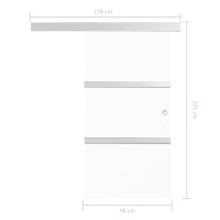 Miniatyr av produktbild för Skjutdörr ESG-glas och aluminium 90x205 cm silver