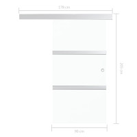 Produktbild för Skjutdörr med mjukstopp ESG-glas och aluminium 90x205 cm