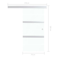 Produktbild för Skjutdörr ESG-glas och aluminium 76x205 cm silver