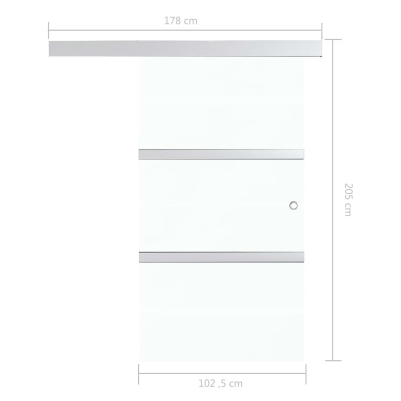 Produktbild för Skjutdörr ESG-glas och aluminium 102,5x205 cm silver