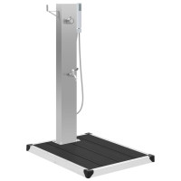 Produktbild för Utedusch med golv WPC rostfritt stål