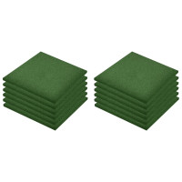 Produktbild för Fallskyddsmattor 12 st gummi 50x50x3 cm grön
