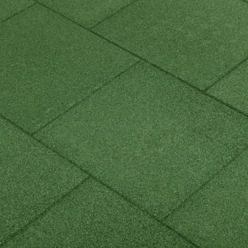 vidaXL Fallskyddsmattor 18 st gummi 50x50x3 cm grön