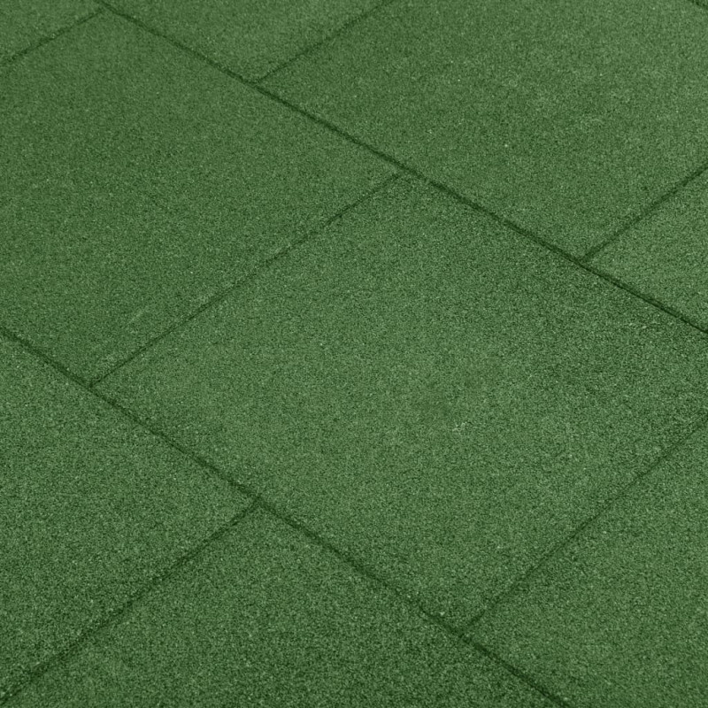 Produktbild för Fallskyddsmattor 18 st gummi 50x50x3 cm grön