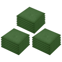 Miniatyr av produktbild för Fallskyddsmattor 18 st gummi 50x50x3 cm grön
