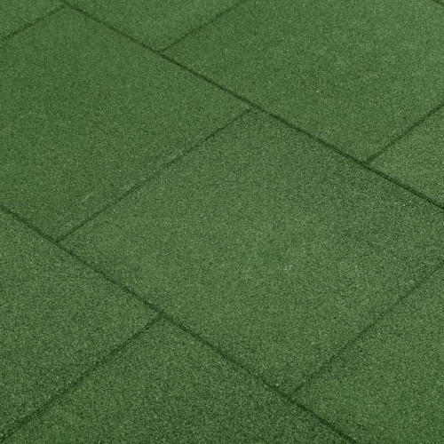 vidaXL Fallskyddsmattor 24 st gummi 50x50x3 cm grön