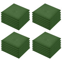 Miniatyr av produktbild för Fallskyddsmattor 24 st gummi 50x50x3 cm grön