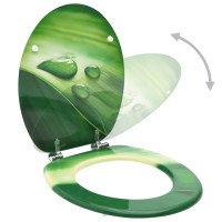 Produktbild för Toalettsitsar med lock 2 st MDF vattendroppar grön