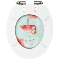 Produktbild för Toalettsitsar med mjuk stängning 2 st MDF flamingo