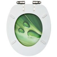 Produktbild för Toalettsitsar med mjuk stängning 2 st MDF vattendroppar grön