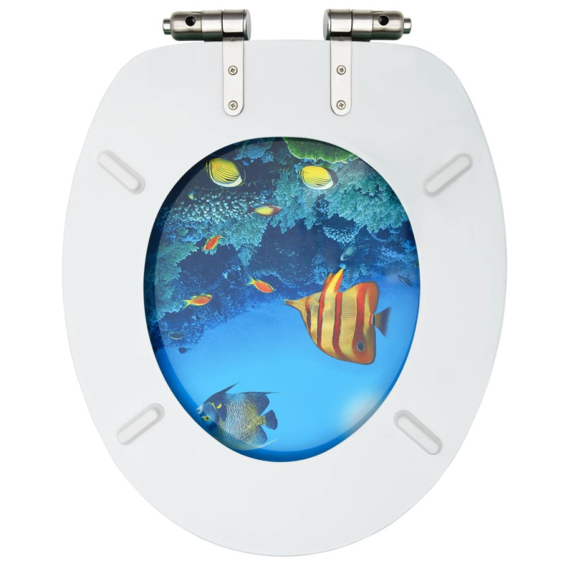 Produktbild för Toalettsitsar med mjuk stängning 2 st MDF djupt hav