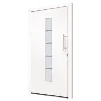 Produktbild för Ytterdörr aluminium och PVC vit 100x210 cm