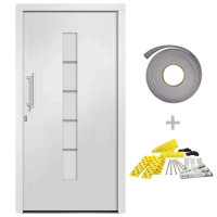Produktbild för Ytterdörr aluminium och PVC vit 100x210 cm