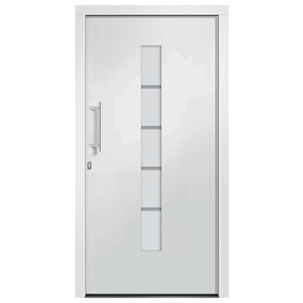 Produktbild för Ytterdörr aluminium och PVC vit 100x210 cm