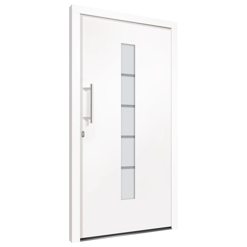 Produktbild för Ytterdörr aluminium och PVC vit 100x210 cm