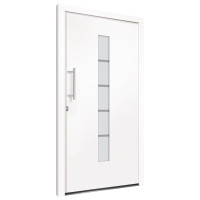 Produktbild för Ytterdörr aluminium och PVC vit 100x210 cm