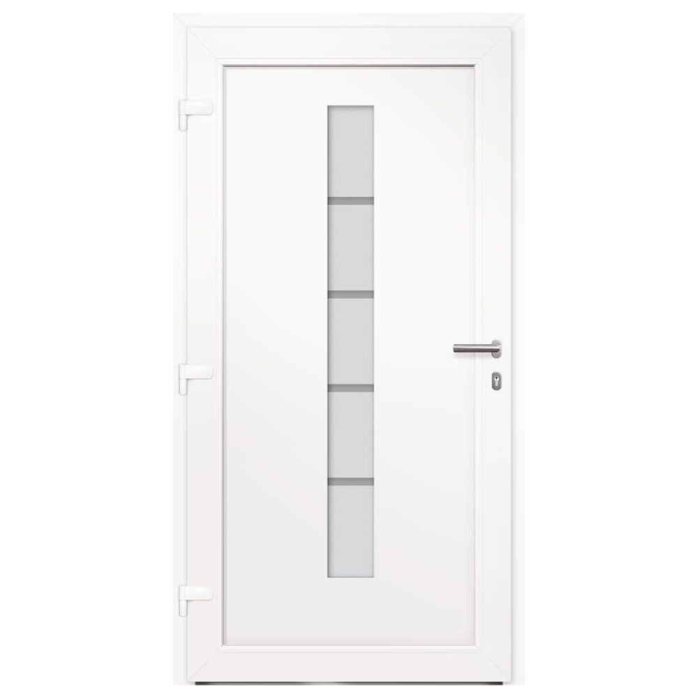 Produktbild för Ytterdörr aluminium och PVC vit 100x210 cm