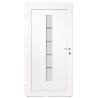 Produktbild för Ytterdörr aluminium och PVC vit 100x210 cm