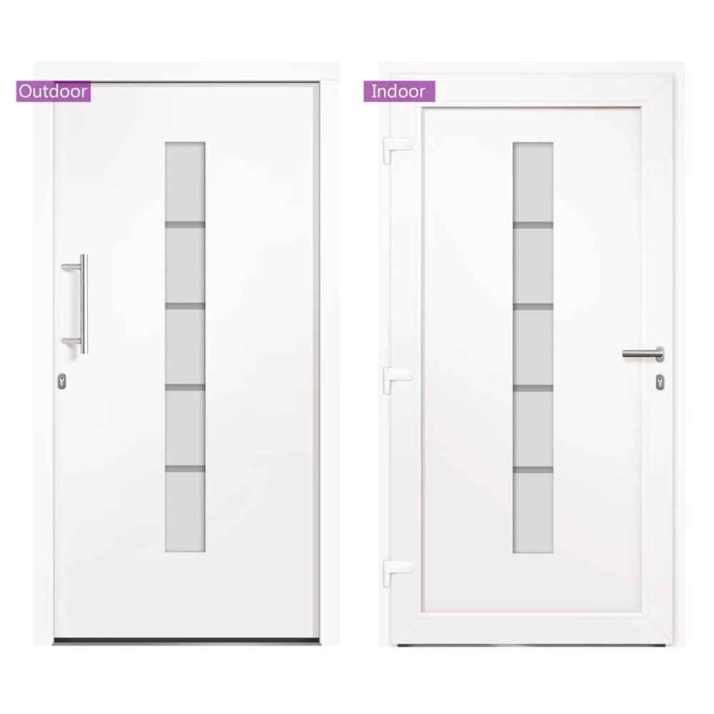 Produktbild för Ytterdörr aluminium och PVC vit 100x210 cm