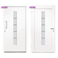 Produktbild för Ytterdörr aluminium och PVC vit 100x210 cm