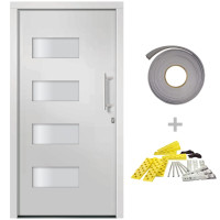 Produktbild för Ytterdörr aluminium och PVC vit 100x210 cm