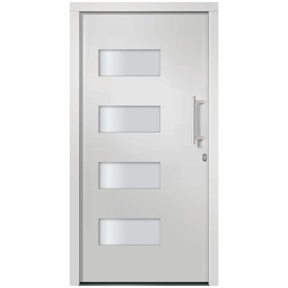 Produktbild för Ytterdörr aluminium och PVC vit 100x210 cm