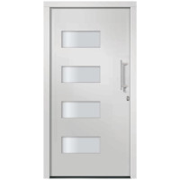 Produktbild för Ytterdörr aluminium och PVC vit 100x210 cm