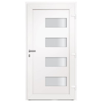 Produktbild för Ytterdörr aluminium och PVC vit 100x210 cm