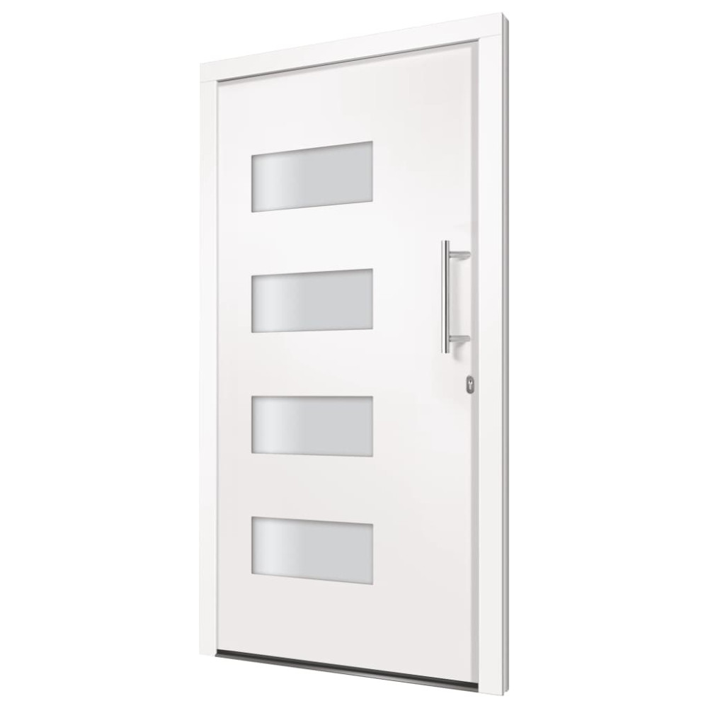 Produktbild för Ytterdörr aluminium och PVC vit 100x210 cm