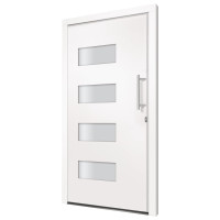 Produktbild för Ytterdörr aluminium och PVC vit 100x210 cm