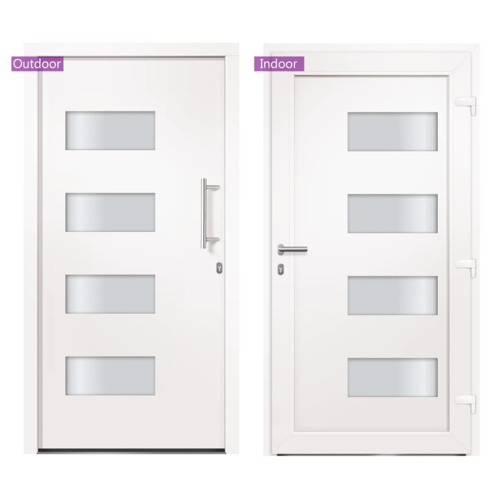 Produktbild för Ytterdörr aluminium och PVC vit 100x210 cm