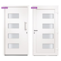 Produktbild för Ytterdörr aluminium och PVC vit 100x210 cm