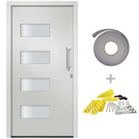 Produktbild för Ytterdörr aluminium och PVC vit 110x210 cm