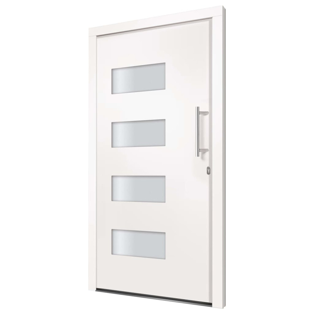 Produktbild för Ytterdörr aluminium och PVC vit 110x210 cm