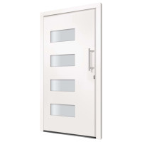 Produktbild för Ytterdörr aluminium och PVC vit 110x210 cm