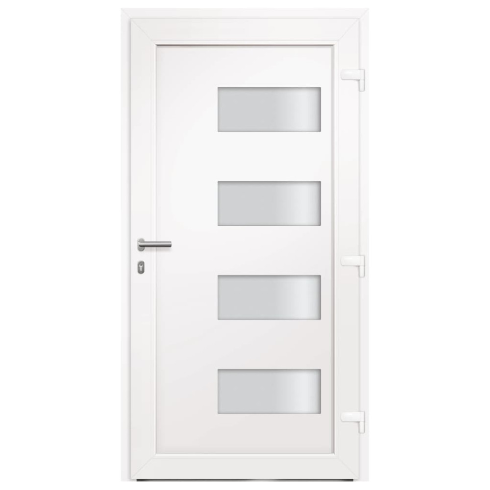 Produktbild för Ytterdörr aluminium och PVC vit 110x210 cm